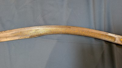 Lot 448 - An Ottoman gold-damascened steel kilij sword