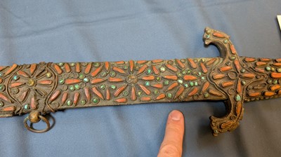 Lot 448 - An Ottoman gold-damascened steel kilij sword