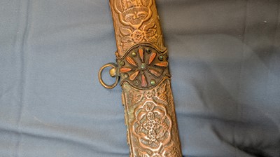 Lot 448 - An Ottoman gold-damascened steel kilij sword