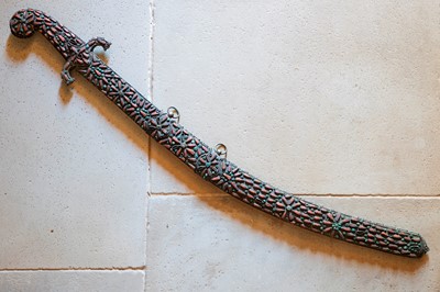 Lot 448 - An Ottoman gold-damascened steel kilij sword