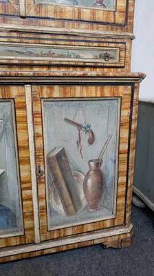 Lot 336 - A large painted tromp l'oeil cabinet