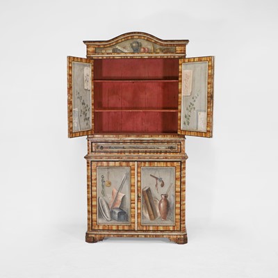 Lot 336 - A large painted tromp l'oeil cabinet