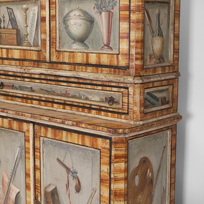 Lot 336 - A large painted tromp l'oeil cabinet