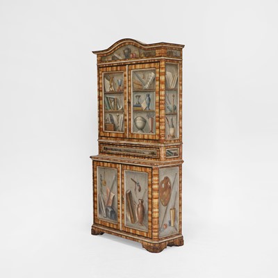 Lot 336 - A large painted tromp l'oeil cabinet