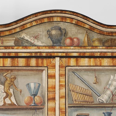 Lot 336 - A large painted tromp l'oeil cabinet