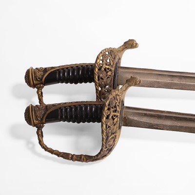 Lot 451 - A pair of naval pattern swords