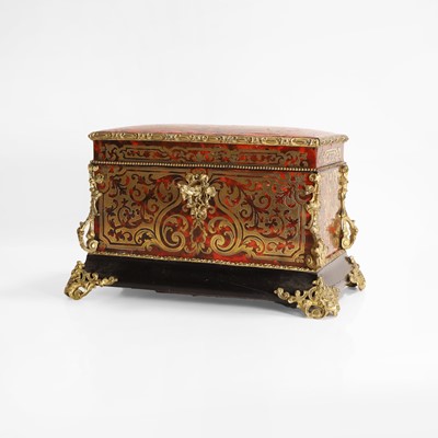 Lot 480 - A brass-mounted boullework box