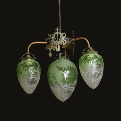 Lot 404 - A brass hanging gas light