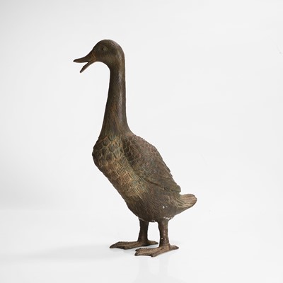 Lot 582 - A bronze model of a goose