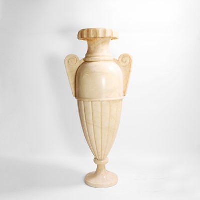 Lot 60 - A large Art Deco carved alabaster lamp