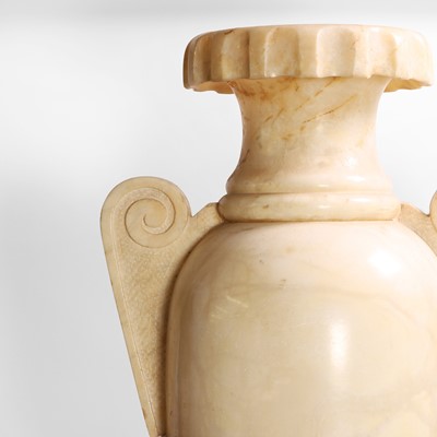 Lot 60 - A large Art Deco carved alabaster lamp