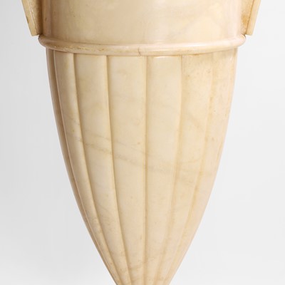 Lot 60 - A large Art Deco carved alabaster lamp