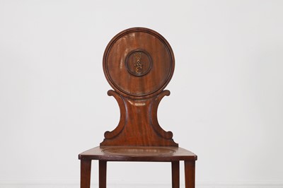 Lot 7 - A George III mahogany hall chair