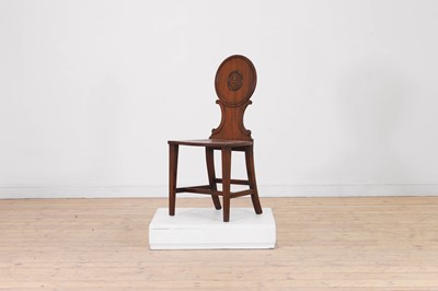 Lot 7 - A George III mahogany hall chair