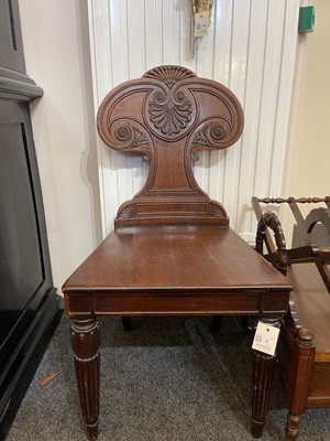 Lot 6 - A William IV mahogany hall chair