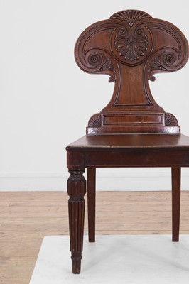 Lot 6 - A William IV mahogany hall chair