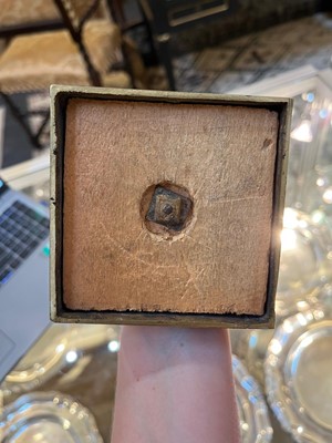 Lot 9 - A Regency bronze diminutive desk mirror
