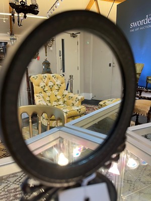 Lot 9 - A Regency bronze diminutive desk mirror
