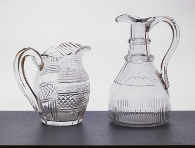 Lot 232 - A collection of moulded and cut glass water jugs