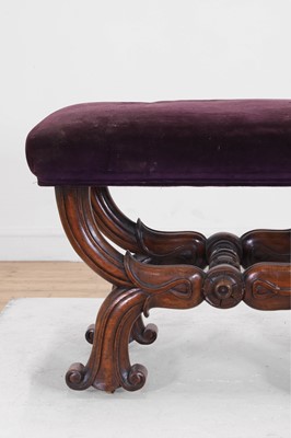 Lot 20 - A William IV mahogany 'X' frame stool