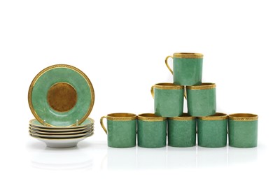 Lot 107 - A set of Limoges porcelain coffee cans and saucers