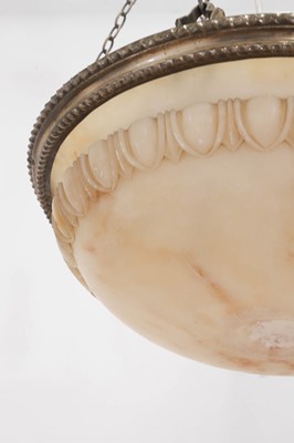 Lot 27 - An alabaster and slivered-metal plafonnier
