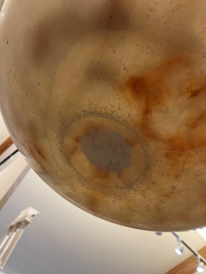Lot 27 - An alabaster and slivered-metal plafonnier