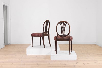 Lot 39 - A pair of George III Hepplewhite-style mahogany side chairs