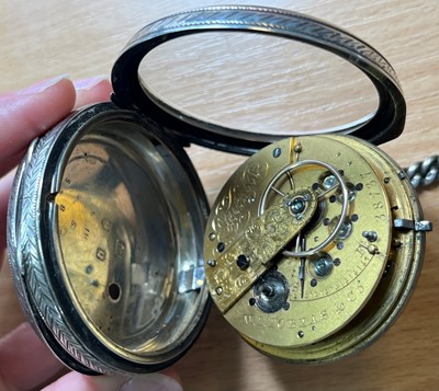 Lot 36 - A gold Trebex mechanical strap watch, a silver pocket watch and a silver fob watch