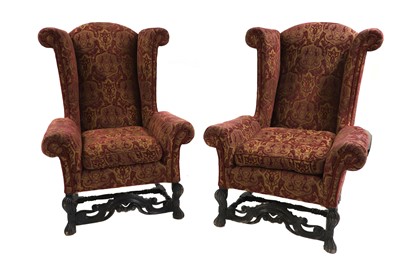 Lot 530 - A pair of Queen Anne style armchairs