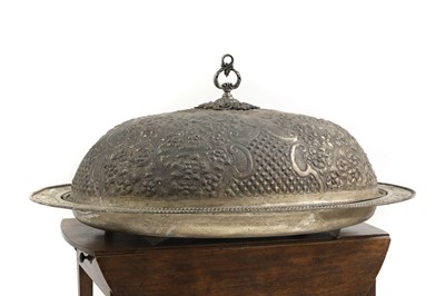 Lot 65 - A large silver plated dish and cover