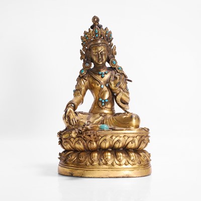 Lot 125 - A gilt-bronze bodhisattva