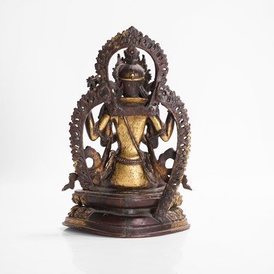 Lot 124 - A gilt-copper bodhisattva