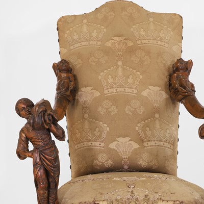 Lot 30 - An carved walnut and beech armchair in the manner of Andrea Brustolon