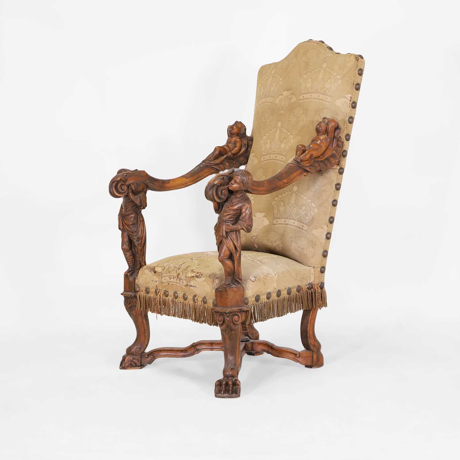 Lot 30 - An carved walnut and beech armchair in the manner of Andrea Brustolon