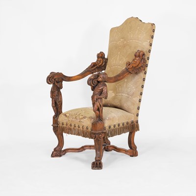 Lot 30 - An carved walnut and beech armchair in the manner of Andrea Brustolon