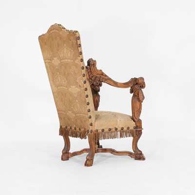 Lot 30 - An carved walnut and beech armchair in the manner of Andrea Brustolon