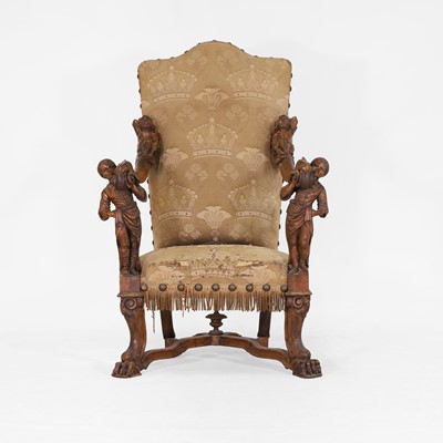 Lot 30 - An carved walnut and beech armchair in the manner of Andrea Brustolon