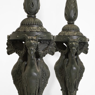 Lot 29 - A pair of painted plaster torchères