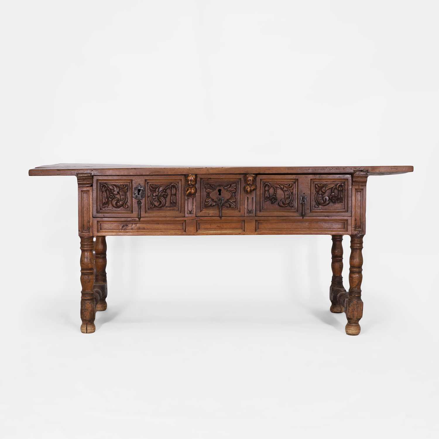 Lot 38 - A walnut side table