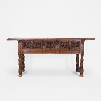 Lot 38 - A walnut side table