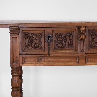 Lot 38 - A walnut side table