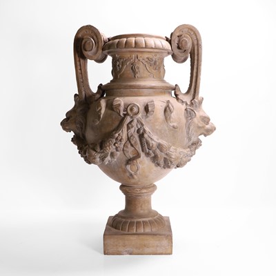 Lot 39 - A neoclassical terracotta urn by Jean Garouste