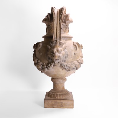 Lot 39 - A neoclassical terracotta urn by Jean Garouste