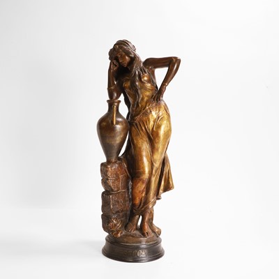 Lot 64 - A Goldscheider painted terracotta figure