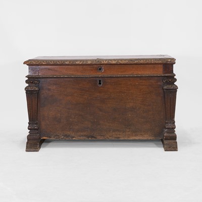Lot 42 - A walnut cassone