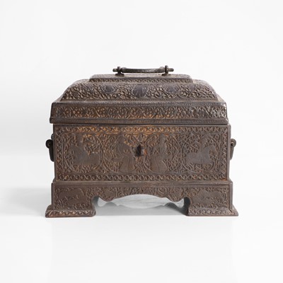 Lot 463 - An ironwork casket