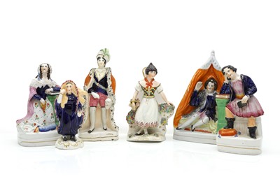 Lot 145 - A collection of Staffordshire pottery theatrical figures