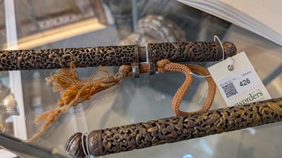 Lot 426 - Three gilt-iron pen cases