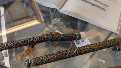 Lot 426 - Three gilt-iron pen cases